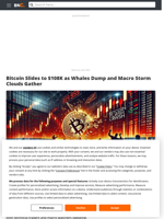 Bitcoin Slides to $108K as Whales Dump and Macro Storm Clouds Gather - Brave New Coin