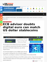 ECB adviser doubts digital euro can match US dollar stablecoins - The Crypto News Wire