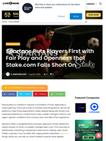 Spartans Puts Players First with Fair Play and Openness that Stake.com Falls Short On | Live Bitcoin News