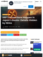 Japanese Banks Conduct XRP Transactions Under NDAs