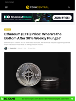 Ethereum (ETH) Price: Where's the Bottom After 30% Weekly Plunge? - CoinCentral