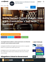 $40M U.S. Seized Crypto Breach Tied to Contractor’s Son
