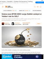 Solana sees $70B USDC surge: Bullish catalyst or 'hidden' risk for SOL? - AMBCrypto