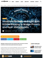 Hoskinson Unveils Midnight With $200M Backing to Bridge Privacy and Real-World Assets | Live Bitcoin News
