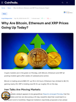 Why Are Bitcoin, Ethereum and XRP Prices Going Up Today?