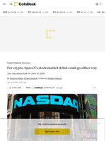For the bitcoin (BTC) price, SpaceX's Nasdaq debut could go either way: Crypto Daily