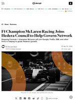 F1 Champion McLaren Racing Joins Hedera Council to Help Govern Network - Decrypt
