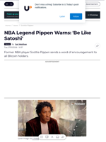 NBA Legend Pippen Warns: 'Be Like Satoshi' - U.Today