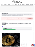Strategy faces scrutiny over Bitcoin strategy amid STRC $100 target concerns