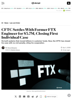 CFTC Settles With Former FTX Engineer for $3.7M, Closing First Individual Case - Decrypt