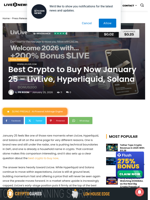 Best Crypto to Buy Now January 25 - LivLive, Hyperliquid, Solana | Live Bitcoin News