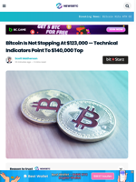 Bitcoin Is Not Stopping At $123,000 — Technical Indicators Point To $140,000 Top