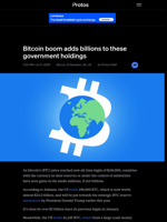 Bitcoin boom adds billions to these government holdings