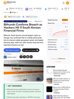 Bithumb Confirms Breach as Hackers Hit 3 South Korean Financial Firms