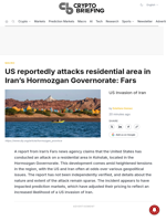 US reportedly attacks residential area in Iran's Hormozgan Governorate: Fars