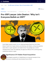 Pro-XRP Lawyer John Deaton: ‘Why Isn’t Everyone Bullish on XRP?’