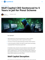 Wolf Capital CEO Gets 5-Year Prison Term for Ponzi Scheme