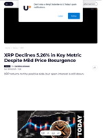 XRP Declines 5.26% in Key Metric Despite Mild Price Resurgence - U.Today