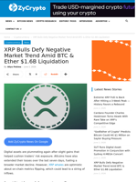 XRP Bulls Defy Negative Market Trend Amid BTC & Ether $1.6B Liquidation ⋆ ZyCrypto
