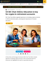 SEC Chair Highlights Education is Key for Crypto in 401k