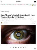 Sam Altman’s Eyeball-Scanning Crypto Project Hits the US 'At Last' - Decrypt