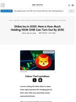 Shiba Inu in 2050: Here is How Much Holding 100M SHIB Can Turn Out By 2050