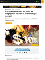 ETH Traders Eye $10K as Long-Term Bull Case Builds