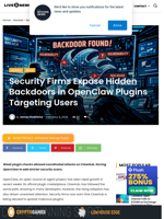 Security Firms Expose Hidden Backdoors in OpenClaw Plugins Targeting Users | Live Bitcoin News