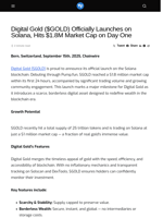 Digital Gold ($GOLD) Officially Launches on Solana, Hits $1.8M Market Cap on Day One - Visionary Financial