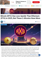 Bitcoin (BTC) Has Less Upside Than Ethereum (ETH) in 2025, But These 2 Altcoins Have More 