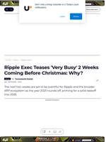Ripple Exec Teases 'Very Busy' 2 Weeks Coming Before Christmas: Why? - U.Today