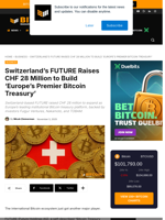 FUTURE Raises CHF 28 Million To Build Bitcoin Treasury