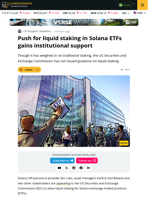 Push for Liquid Staking in Solana ETFs Gains Institutional Support