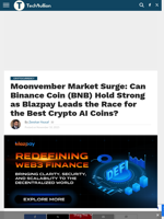 Moonvember Market Surge: Can Binance Coin (BNB) Hold Strong as Blazpay Leads the Race for the Best Crypto AI Coins? - TechBullion