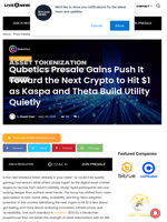 Qubetics Presale Gains Push It Toward the Next Crypto to Hit $1 as Kaspa and Theta Build Utility Quietly | Live Bitcoin News