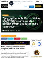 Zero-cost launch! Cloud mining black technology revealed — passive income floods in like a tidal wave! | Live Bitcoin News