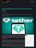Tether Gold (XAU₮) Holdings Surge 9.5% in Q2 Amid Gold Price Decline - Blockchain.News