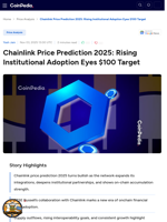 Chainlink Price Prediction 2025: Rising Institutional Adoption Eyes $100 Target