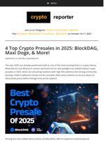 Top Crypto Presales in 2025: BlockDAG, Maxi Doge, & More