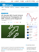 US Senate Bill Could Unlock Institutional Floodgates for XRP, Solana and Dogecoin ⋆ ZyCrypto