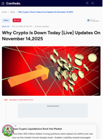 Why Crypto Is Down Today [Live] Updates On November 14,2025