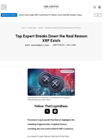 Top Expert Breaks Down the Real Reason XRP Exists