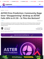 ASTER Price Prediction: $1.50–$1.56 Must Hold After 20% Drop