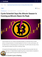 Cycle Scientist Says No Altcoin Season Is Coming as Bitcoin Nears Its Peak