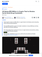 Federal Agents Seize $10 Million in Crypto Linked to Sinaloa Cartel