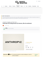 Anthropic IPO filing boosts US stocks, lifts AI sentiment