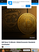 IMF Bows To Bitcoin—Global Economic Standards Overhauled