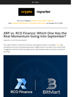 XRP vs. RCO Finance: Which One Has the Real Momentum Going Into September?