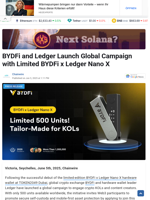 BYDFi and Ledger Launch Global Campaign with Limited BYDFi x Ledger Nano X - TheNewsCrypto