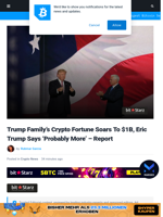 Trump Family’s Crypto Fortune Soars To $1B In One Year